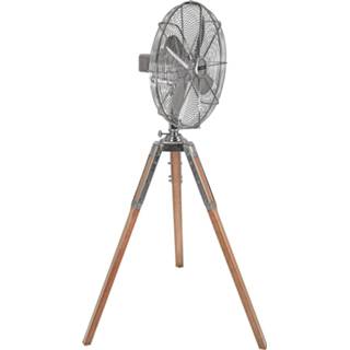 👉 Staande ventilator chroom geborsteld Retro Airstyle natuurhout licht