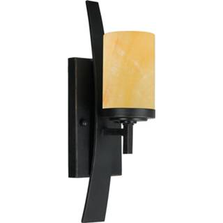 👉 Wandlamp a++ brons IJzer Kyle met Onyx-kap