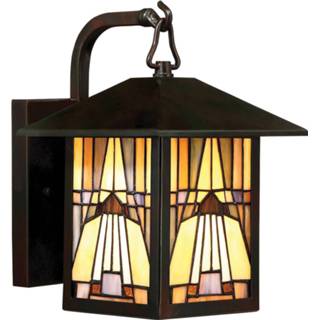 👉 Buiten wandlamp glas bont brons a++ Buitenwandlamp Inglenook, glas, H 27,8 cm