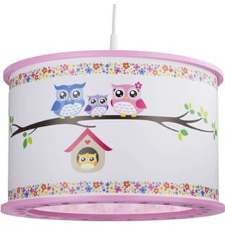 👉 Hang lamp hout a++ roze Rozekleurige hanglamp Uil
