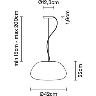 👉 Glazen hanglamp glas wit Alberto Saggia a++ Fabbian Lumi Poga hanglamp, Ø 42 cm