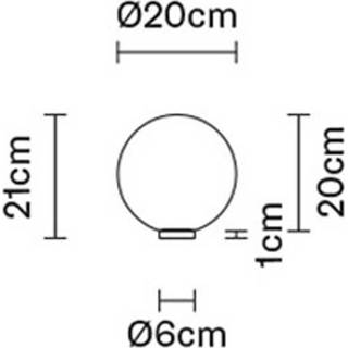 👉 Tafel lamp a++ wit Fabbian Lumi Sfera tafellamp, liggend, Ø 20 cm