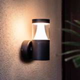 👉 Buitenwandlamp warmwit antraciet a+ aluminium LED Plim diffusor conisch