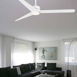 👉 Plafond ventilator staal wit Estudi Ribaud a+ warmwit Plafondventilator Nu met LED verlichting,