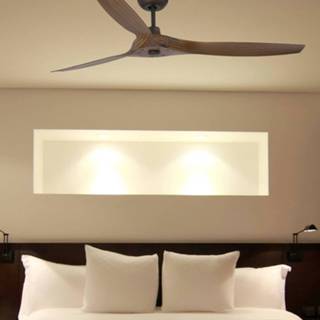 👉 Plafond ventilator hout ABS-Kunststof donkerbruin donker Plafondventilator Morea,