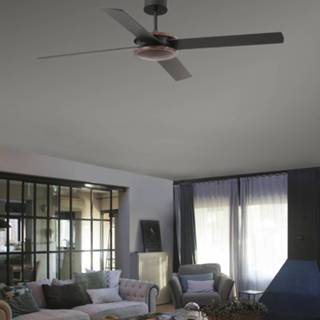 👉 Plafond ventilator hout multiplex conillas donker zwart Plafondventilator Polea, hout/zwart