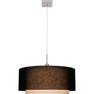 👉 Hanglamp a++ wit zwart textiel Camelot, 1-lamp,