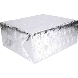 👉 Inpakpapier zilver papier zilverkleurig Luxe Kerst Op Rol - 500 X 76 Cm Cadeaupapier / Kadopapier 8718758789659