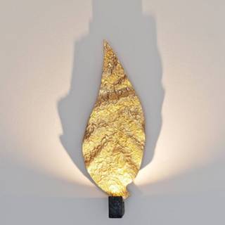 👉 Wand lamp IJzer goud warmwit a+ LED wandlamp Gamba in bladvorm