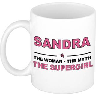 👉 Koffiemok multi keramiek vrouwen Namen / theebeker Sandra The woman, myth supergirl 300 ml