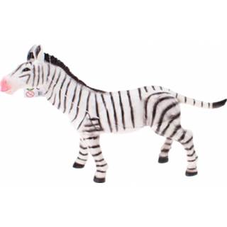 👉 Wit zwart Johntoy Zebra Animal World 28 Cm Wit/zwart 8719817006946