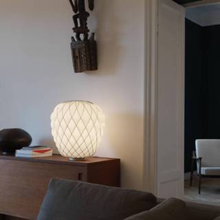 👉 Design tafellamp chroom Pinecone van melkglas
