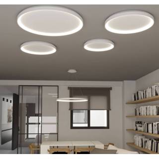 👉 Plafond lamp aluminium a+ warmwit wit IOS app LED plafondlamp Grace, DALI, Ø 58 cm, Casambi