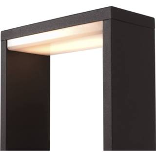 👉 Warmwit antraciet aluminium LED sokkellamp Cata IV, hoogte 50 cm