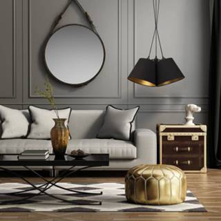 👉 Hang lamp kunststofvezel-textiel a++ goud zwart Hanglamp Twiggy, 3-lamps,