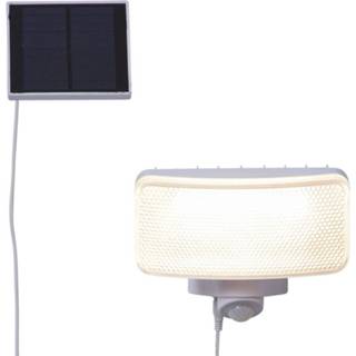 👉 Solar lamp metaal warmwit a+ wit zwart LED solarlamp Powerspot sensor, hoekig 350lm
