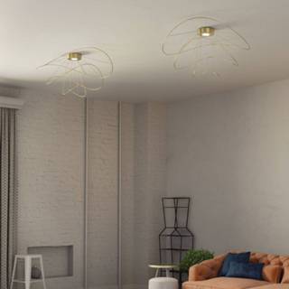 👉 Plafondlamp goud metaal warmwit a+ Giovanni Barbato Axolight Hoops 3 LED plafondlamp,