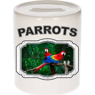 Spaarpot active kinderen Dieren papegaai - parrots/ papegaaien spaarpotten 9 cm