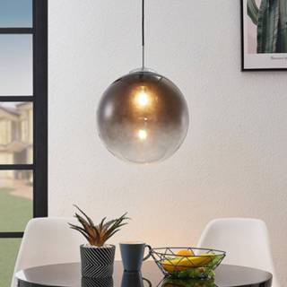 👉 Glazen hanglamp glas rookgrijs a+ Lindby Robyn hanglamp, 1-lamp