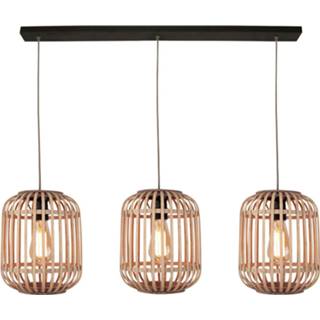 👉 Hanglamp freelight a++ licht hout houten Malacca met kap, drie lampjes