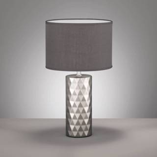 👉 Tafellamp zilver keramiek a++ Abo met stoffen kap,