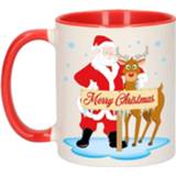 👉 Kerstmok keramiek keramisch multikleur Rudolph En Santa Beker - 300 Ml Koffiebeker 8719538744547