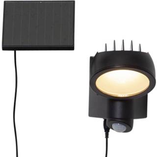 👉 Solar lamp metaal a+ warmwit zwart LED solarlamp Powerspot sensor, rond, 150lm