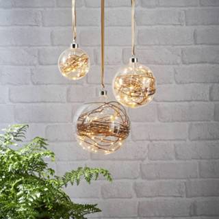 👉 A+ transparant LED-decoratiebol Glow helder, rotan Ø 15 cm