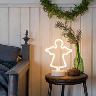 👉 Sfeer lamp kunststof konstsmide christmas wit a+ warmwit LED sfeerlamp slangsilhouet Engel