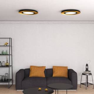 👉 Plafond lamp metaal goud warmwit a+ zwart LED plafondlamp Shiitake, /