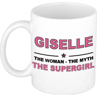 👉 Koffiemok multi keramiek vrouwen Namen / theebeker Giselle The woman, myth supergirl 300 ml