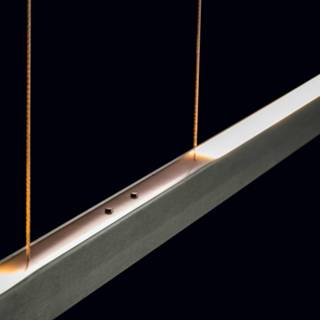 👉 Hang lamp platina aluminium a+ warmwit Holtkötter Xena S LED hanglamp, 120 cm,