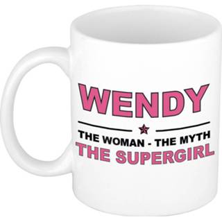 Koffiemok multi keramiek vrouwen Namen / theebeker Wendy The woman, myth supergirl 300 ml