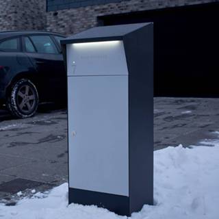 👉 Staande brievenbus gegalvaniseerd staal grijs zwart Bjørn Parcel SA, zwart-grijs