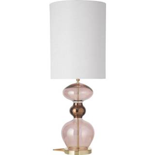 👉 Tafellamp rosé-bruin a++ ros-bruin wit glas EBB & FLOW Futura tafellamp, kap Marl