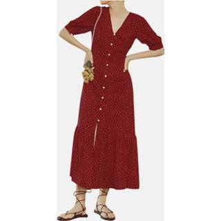 👉 Maxi dres s|m|l|xl|2xl|3xl|4xl|5xl Polyester|Spandex vrouwen Vintage V-neck Summer Holiday Polka Dot Dress