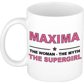 Koffiemok multi keramiek vrouwen Namen / theebeker Maxima The woman, myth supergirl 300 ml