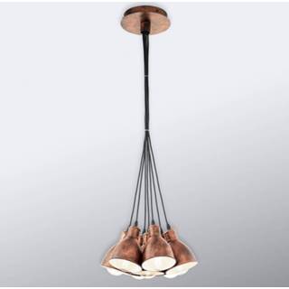 👉 Metaal a++ antiek koper eglo Priddy 1 vintage-hanglamp 7-lamps,