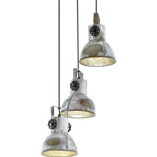 👉 Hang lamp bruin a++ eglo metaal Hanglamp Barnstaple in industrie-design