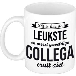 👉 Koffiemok active wit Leukste en meest geweldige collega cadeau / theebeker 300 ml