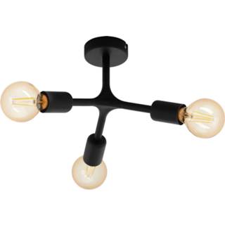 👉 Plafondlamp zwart a++ eglo staal Bocadella 1 in zwart, 3-lamps