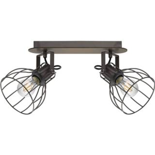 👉 Plafond lamp staal a++ bruin Plafondlamp Sambatello, 2-lamps