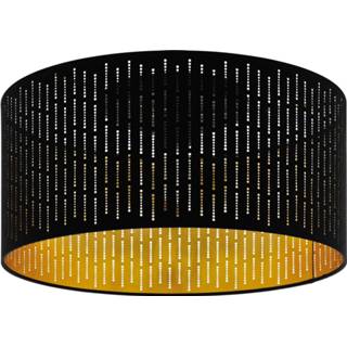 👉 Plafond lamp goud textiel a++ zwart Plafondlamp Varillas in zwart/goud