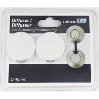 👉 Inbouwlamp wit kunststof Diffusoropzet voor inbouwlampen - 6 per set