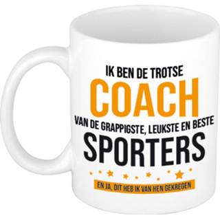 Koffiemok active Trotse coach sporters cadeau / theebeker 300 ml