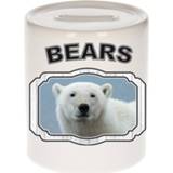 👉 Spaarpot active kinderen witte Dieren ijsbeer - bears/ ijsberen spaarpotten 9 cm