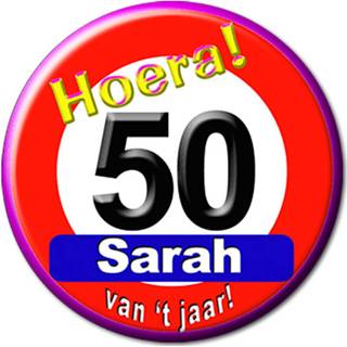 👉 Verkeersbord metaal klein multikleur Paper Dreams Button - Sarah 8716764082191