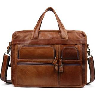 👉 Leather large male bruin Ekphero Vintage Genuine Capacity Business Crossbody Bag For Men