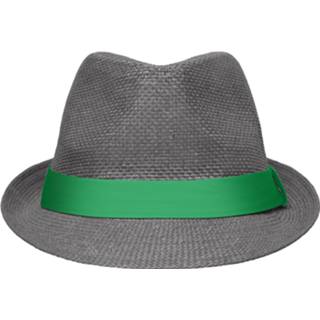 👉 Hoed groene grijs active gevlochten hoedje met band