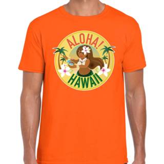 👉 Hawaii shirt active mannen oranje Aloha beach party outfit / kleding voor heren